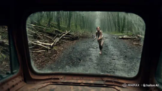 Tense European Girl Fleeing to Rusty Truck in IMAX Close-Up – AI Generated Video | Hailuo AI