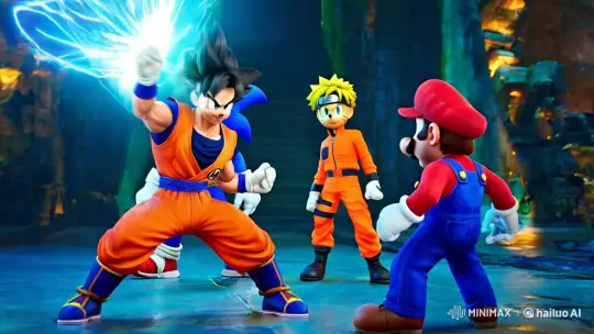 Iconic Anime and Game Characters in Epic High-Res Battle – AI Generated Video | Hailuo AI
