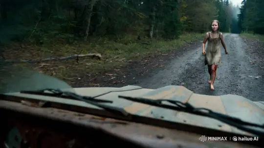 Distressed European Girl Flees to Truck in Desolate Forest Setting – AI Generated Video | Hailuo AI
