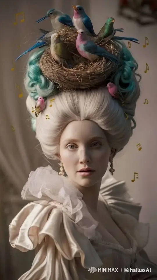 Elegant Woman with Birds: A Whimsical 18th Century Dance – AI Generated Video | Hailuo AI