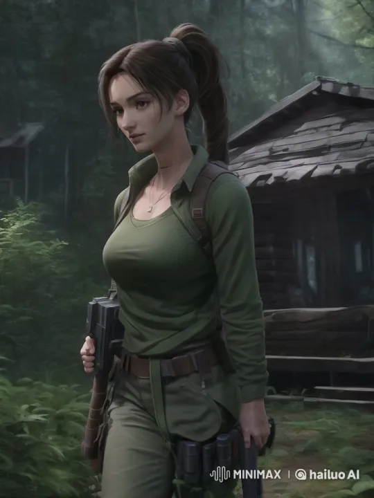 Military Woman in Forest with Rifle - Suspenseful Scene – AI Generated Video | Hailuo AI