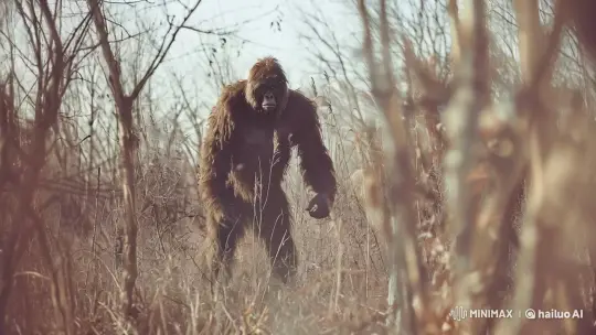 Bigfoot Encounter in a Winter Forest – AI Generated Video | Hailuo AI