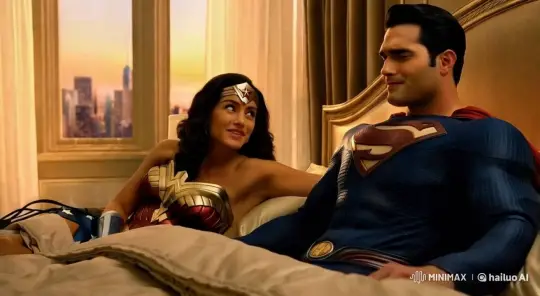 Romantic Moment: Wonder Woman and Superman on a Bed – AI Generated Video | Hailuo AI