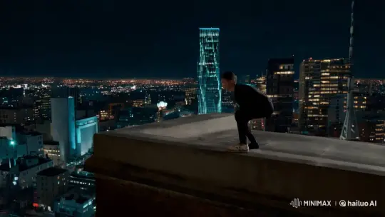Parkour Athlete Transforms into Metallic Form in Aesthetic Film Scene – AI Generated Video | Hailuo AI