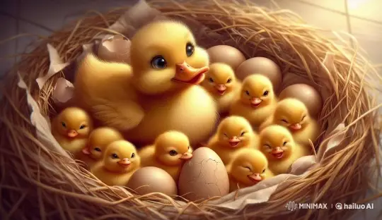 Adorable Duckling Hatching in Serene Nest – AI Generated Video | Hailuo AI