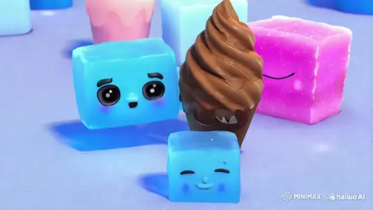 Infinite Nested Iceblock Babies with Face-holding Cones – AI Generated Video | Hailuo AI