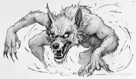 Captured in Action: A Fearsome Werewolf in Motion – AI Generated Video | Hailuo AI