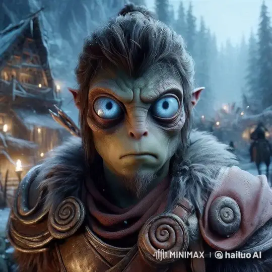 Fantastical Creature Leads Epic Battle in Snowy Medieval Village – AI Generated Video | Hailuo AI