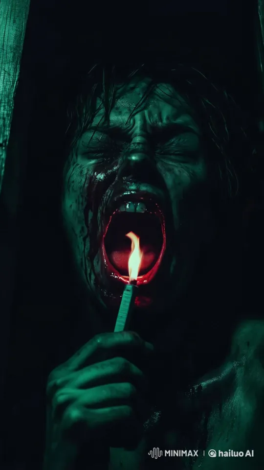 Man's Terrified Scream with Mouth-Flame – AI Generated Video | Hailuo AI