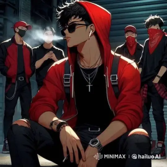 Urban Youth Group in Alleyway with Central Smoker – AI Generated Video | Hailuo AI