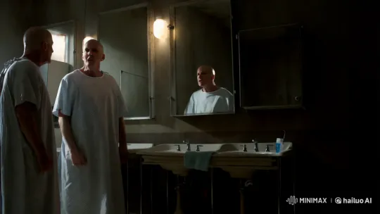 Angry Man Confronts Mirror in Abandoned Hospital – AI Generated Video | Hailuo AI