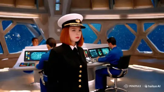 Futuristic Space Station Captain Salutes – AI Generated Video | Hailuo AI