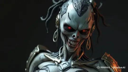 Eerie Cybernetic Character in Dark Atmosphere – AI Generated Video | Hailuo AI
