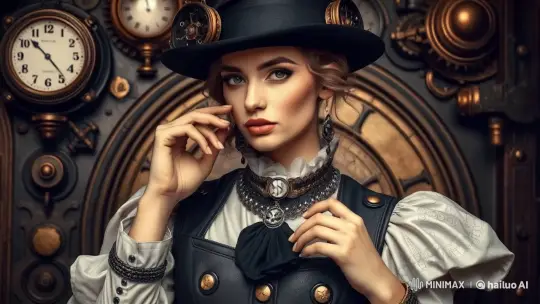 Steampunk-Inspired Fashion with Detailed Accessories – AI Generated Video | Hailuo AI