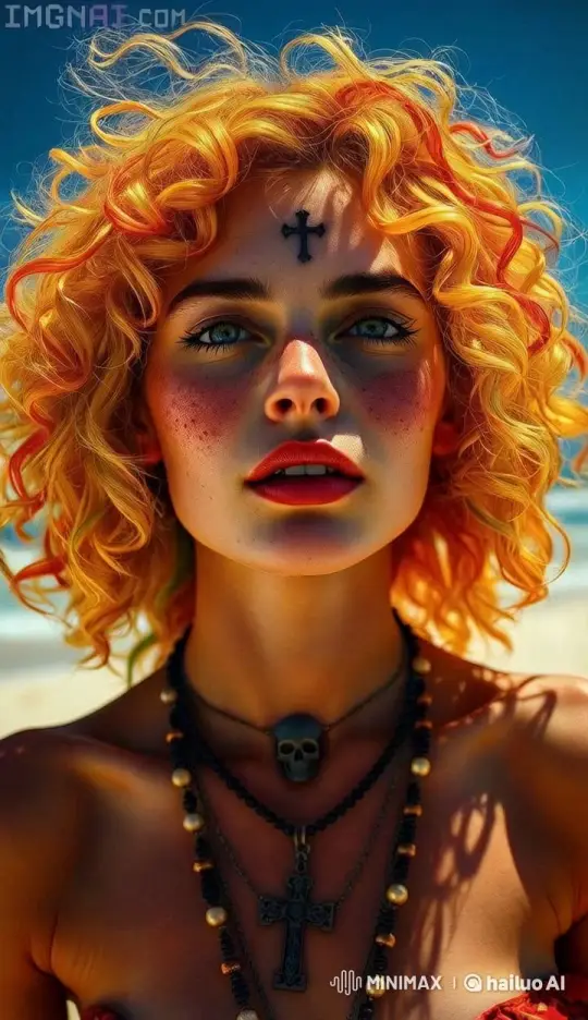 Woman on Beach with Flowing Hair and Gentle Smile – AI Generated Video | Hailuo AI