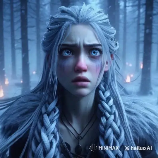 Young Woman Faces Challenge in Snowy Forest – AI Generated Video | Hailuo AI