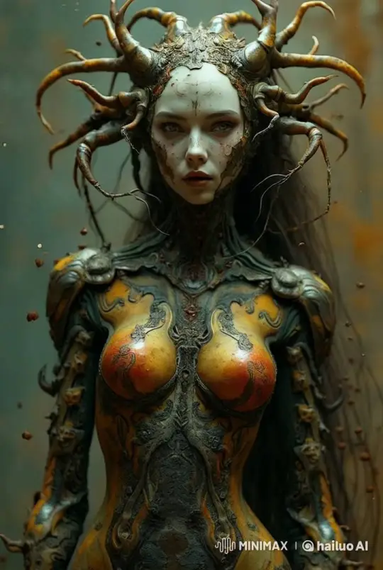Mythical Dancer in Organic Armor Glows Softly – AI Generated Video | Hailuo AI