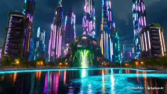 Metropolis Transforms: Cyber City Evolves into Organic Tech-Scape – AI Generated Video | Hailuo AI