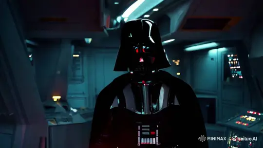 Darth Vader's Menacing Presence on the Starship Corridor – AI Generated Video | Hailuo AI