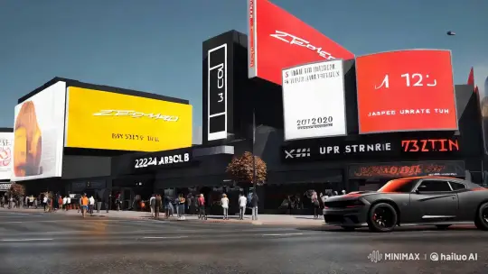 City Street Cinematography: A Four-Color Palette with Dodge Charger – AI Generated Video | Hailuo AI