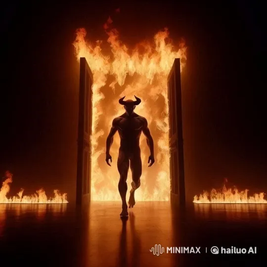 Demon Emerges from Flames with Menacing Elegance – AI Generated Video | Hailuo AI