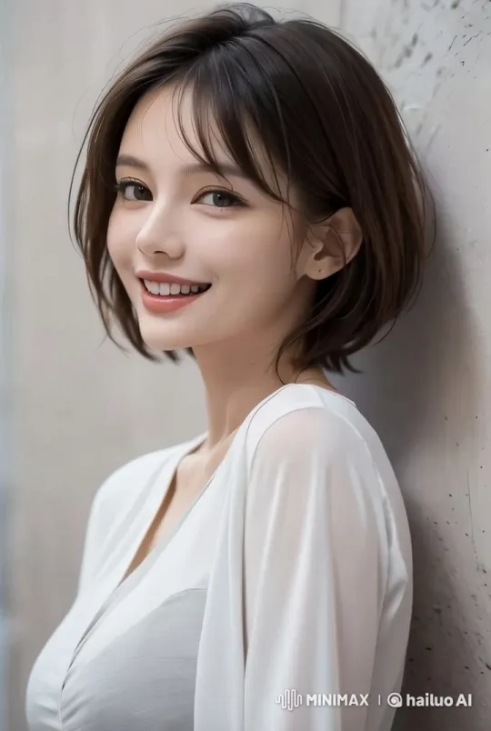 Young Woman Sings Cheerfully Against Plain Background – AI Generated Video | Hailuo AI