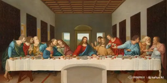 Animated 'Last Supper' Captures Disciples' Reactions – AI Generated Video | Hailuo AI