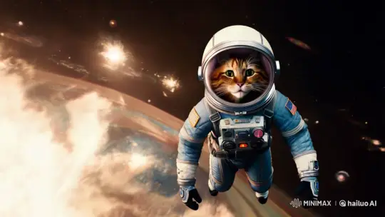 Anthropomorphic Cat Astronaut in Cosmic Dance – AI Generated Video | Hailuo AI