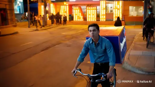 Domino's Delivery Encounter: Aesthetic Stand-off – AI Generated Video | Hailuo AI