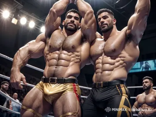Wrestlers Embrace in Ring, Showcasing Sportsmanship – AI Generated Video | Hailuo AI