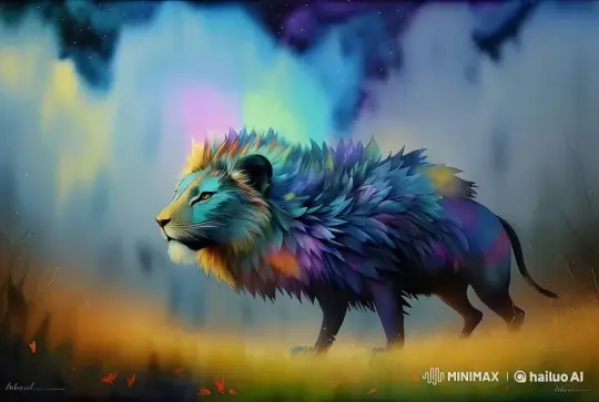 Mystical Feathered Lion in Enchanted Forest – AI Generated Video | Hailuo AI