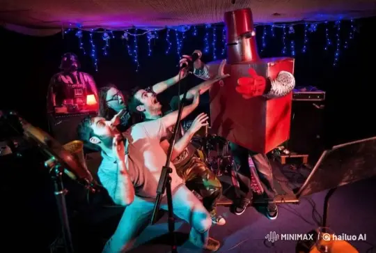 Red Robot Attacks, Room Trembles in Electric Chaos – AI Generated Video | Hailuo AI