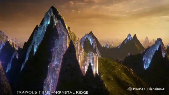 Time-Crystal Mountains Evoke Timelessness with Aesthetic Grandeur – AI Generated Video | Hailuo AI