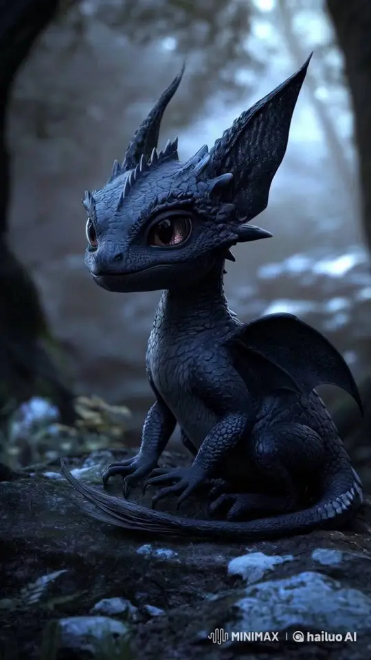Mystical Forest: Enchanted Baby Dragon Study – AI Generated Video | Hailuo AI