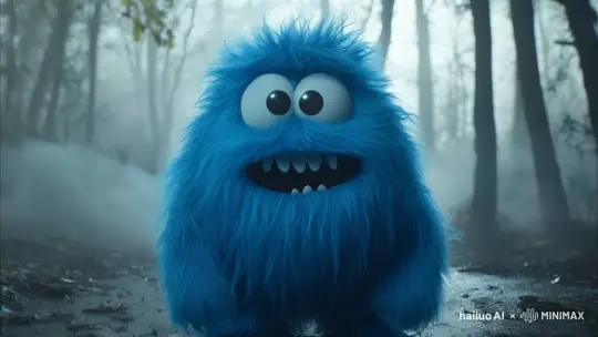 Plush Creature Transforms into Ice Block in Mysterious Forest – AI Generated Video | Hailuo AI