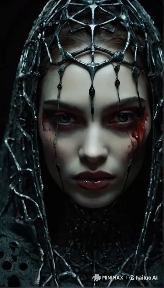 Mysterious Woman in Metallic Headdress Captivates – AI Generated Video | Hailuo AI