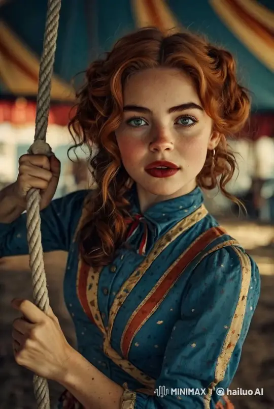 Curly-haired Girl Conjures Doves in Victorian Circus Scene – AI Generated Video | Hailuo AI