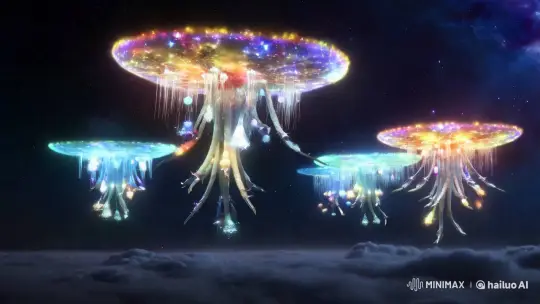 Sky Striders Dance with Frozen Stars in Pulsar Fields – AI Generated Video | Hailuo AI