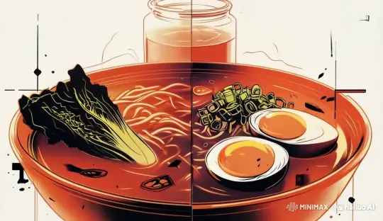 Appetizing Ramen Bowl with Fresh Vegetables and Soft-Boiled Eggs – AI Generated Video | Hailuo AI