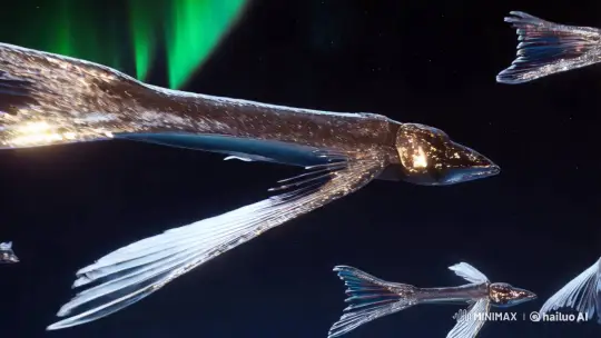 Celestial Creatures of the Aurora Seas: A Visual Symphony – AI Generated Video | Hailuo AI