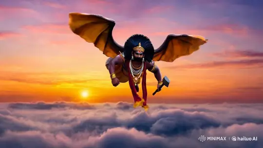 Epic Sunrise: Mythical Warrior Confronts Colossal Flying Snake – AI Generated Video | Hailuo AI