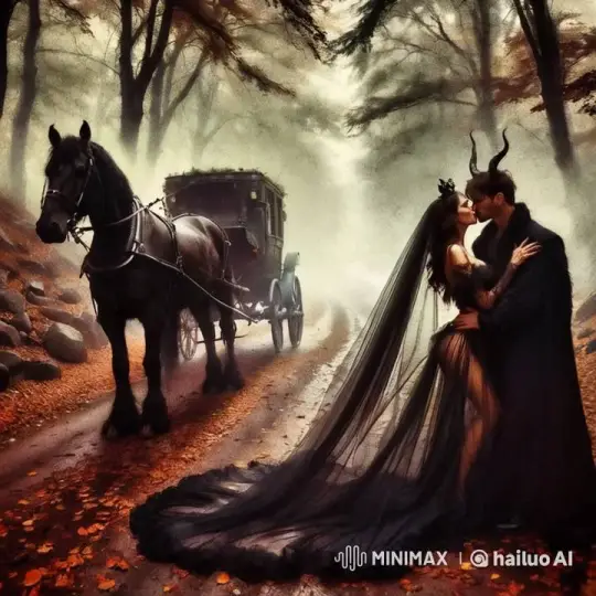 Gothic Couple in Eerie Autumn Forest Embrace – AI Generated Video | Hailuo AI