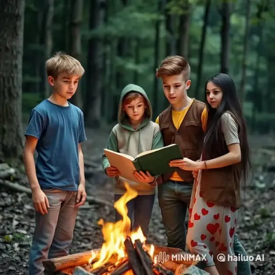 Teen Challenges Children's Belief in Bogeyman by Campfire – AI Generated Video | Hailuo AI