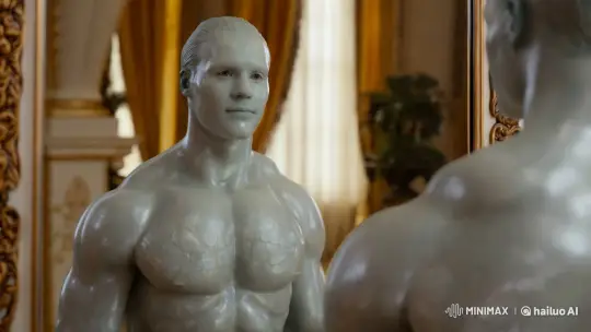 Silicon Sculpture: A Study in Realism and Reflection – AI Generated Video | Hailuo AI