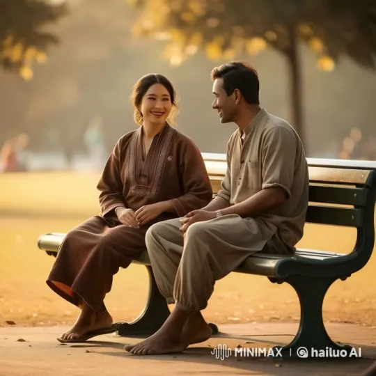 Intimate Moment: Couple Shares Tender Kiss in Park – AI Generated Video | Hailuo AI