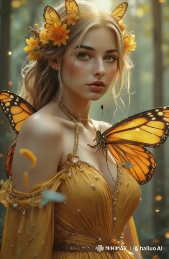 Fairy Kisses Butterfly Amidst Enchanted Forest Serenity – AI Generated Video | Hailuo AI