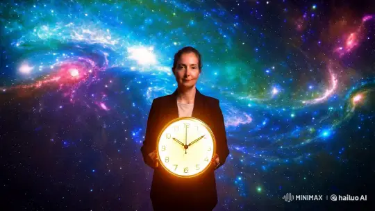 Cosmic Dream: Person with Time's Glowing Clock in Starry 4K Landscape – AI Generated Video | Hailuo AI