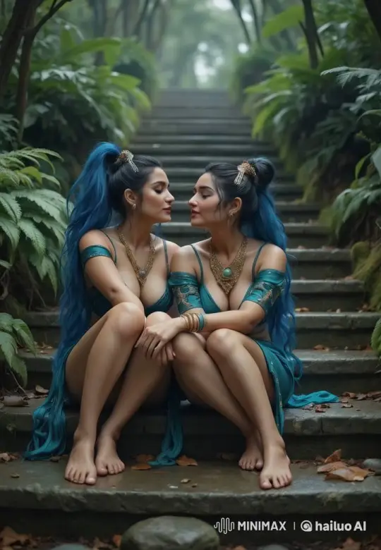 Affectionate Kiss Between Two Women in Nature – AI Generated Video | Hailuo AI