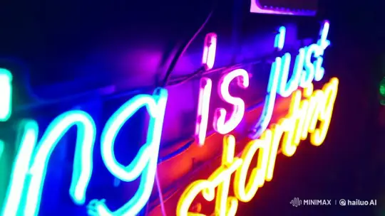 Neon Sign Captures Attention with Vibrant Glow – AI Generated Video | Hailuo AI
