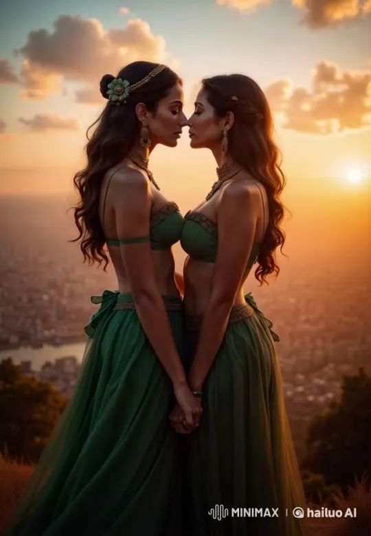 Harmonious Connection in Golden Sunset Setting – AI Generated Video | Hailuo AI